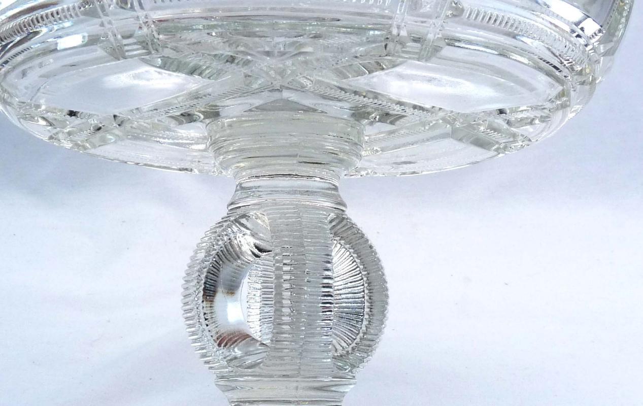 EAPG Duncan & Sons ZIPPER BLOCK CRYPTIC Compote c. 1887