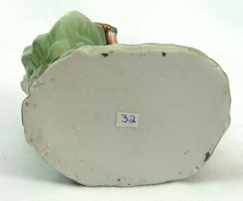 Old German Porcelain PINK PIG Toothpick Holder w/ Face