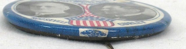 ROOSEVELT & CURLEY Political Pinback ECONOMIC SECURITY
