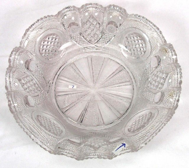 Boston Sandwich EAPG CROSSED PEACOCK EYE FEATHER Dish