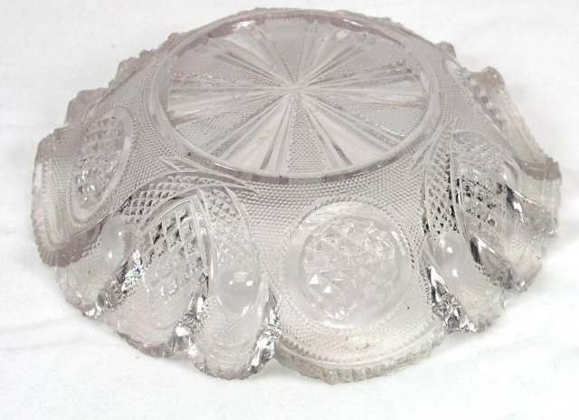Boston Sandwich EAPG CROSSED PEACOCK EYE FEATHER Dish