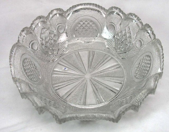Boston Sandwich EAPG CROSSED PEACOCK EYE FEATHER Dish