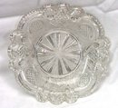 Boston Sandwich EAPG CROSSED PEACOCK EYE FEATHER Dish