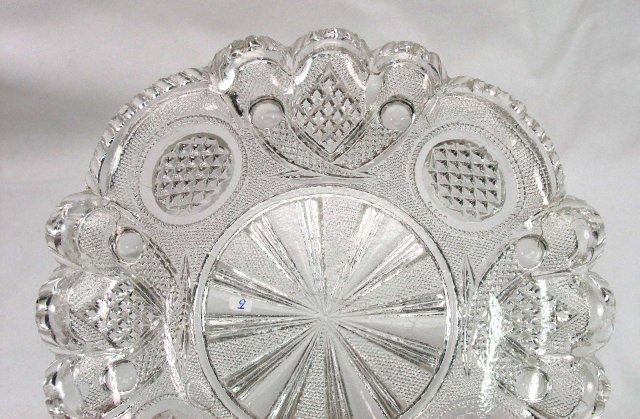 Boston Sandwich EAPG CROSSED PEACOCK EYE FEATHER Dish