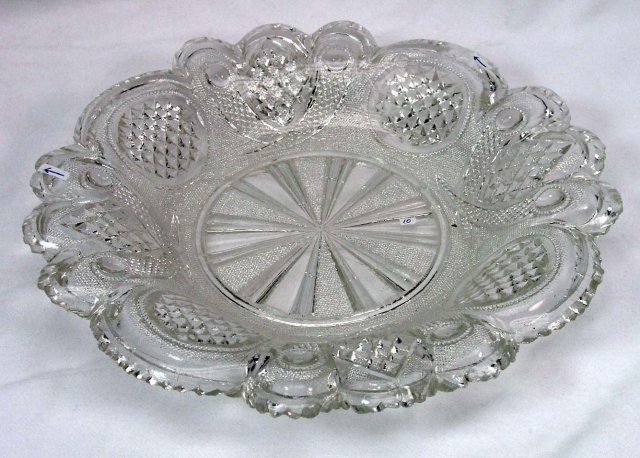 Boston Sandwich EAPG CROSSED PEACOCK EYE FEATHER Dish