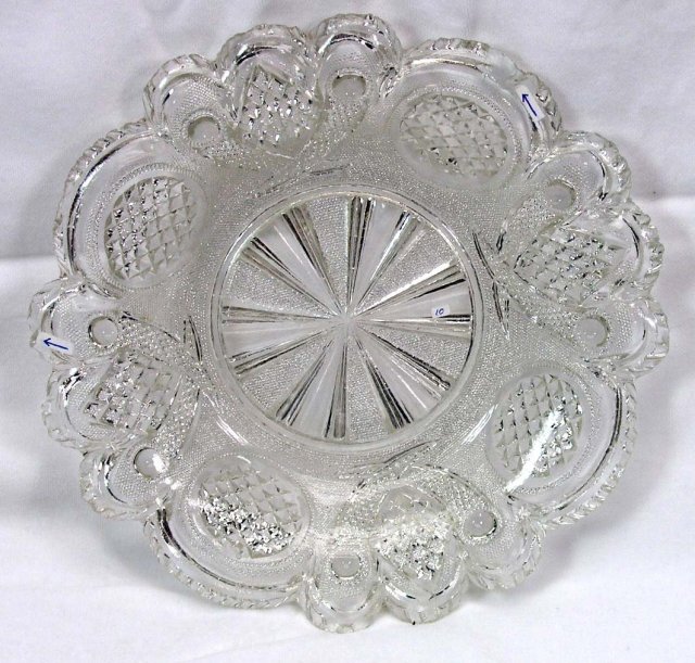 Boston Sandwich EAPG CROSSED PEACOCK EYE FEATHER Dish