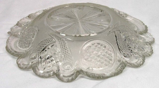 Boston Sandwich EAPG CROSSED PEACOCK EYE FEATHER Dish