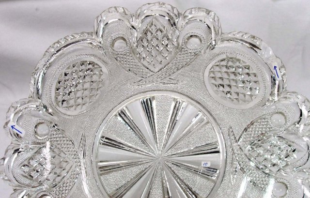 Boston Sandwich EAPG CROSSED PEACOCK EYE FEATHER Dish