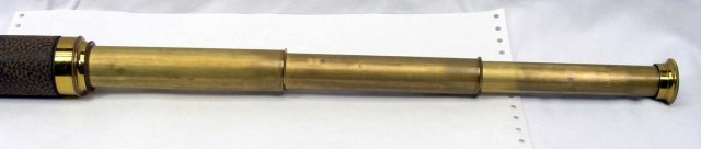 Antique Brass Spy Glass Telescope Made France w/ Case