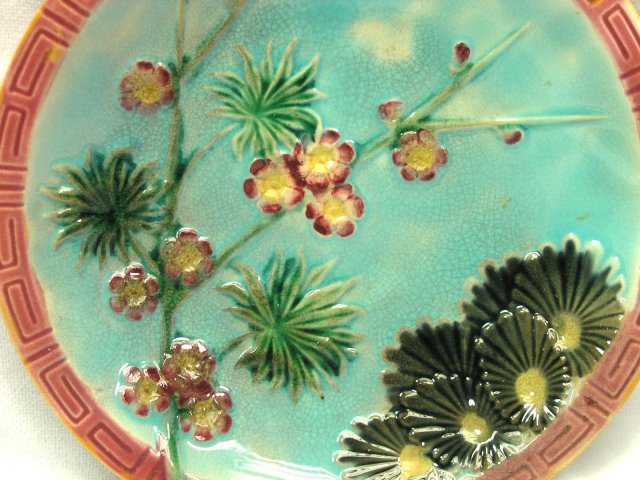 1880's WEDGWOOD MAJOLICA Turquoise Plate