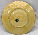 Antique MAJOLICA Plate with 3 Fans Butterfly
