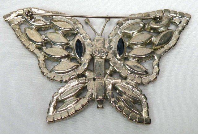 Signed KENNETH LANE Rhinestone BUTTERFLY Brooch Pin