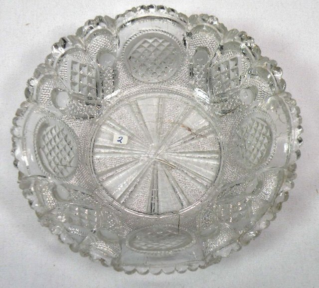 Boston Sandwich EAPG CROSSED PEACOCK EYE FEATHER Dish