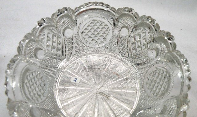 Boston Sandwich EAPG CROSSED PEACOCK EYE FEATHER Dish