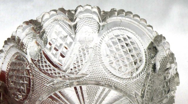 Boston Sandwich EAPG CROSSED PEACOCK EYE FEATHER Dish