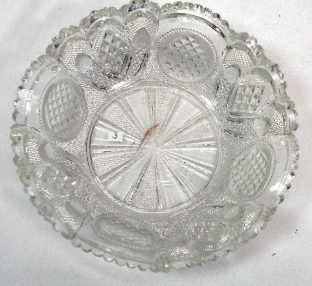 Boston Sandwich EAPG CROSSED PEACOCK EYE FEATHER Dish