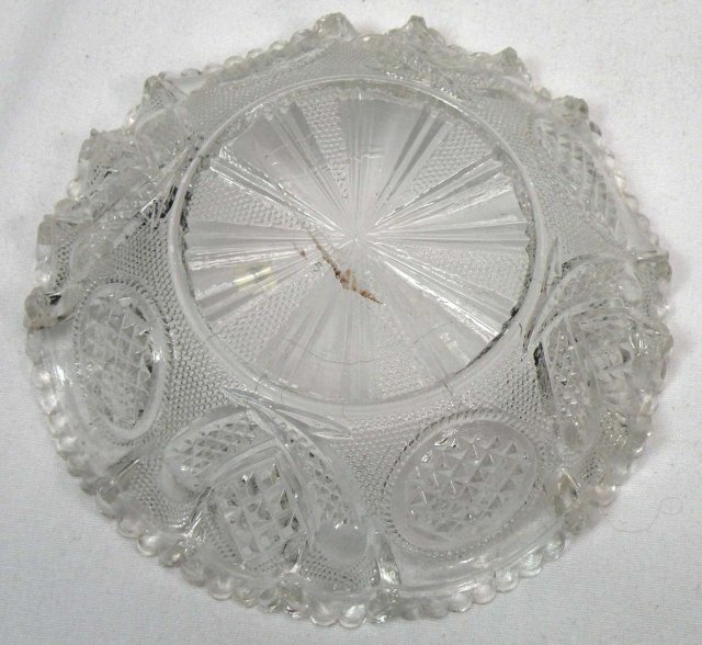 Boston Sandwich EAPG CROSSED PEACOCK EYE FEATHER Dish