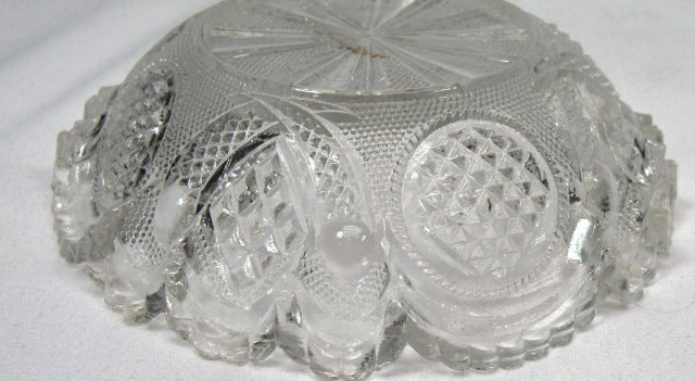 Boston Sandwich EAPG CROSSED PEACOCK EYE FEATHER Dish