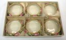 6 BELLEEK WILLETS Salts Salt Cellar Hand Painted O BOX