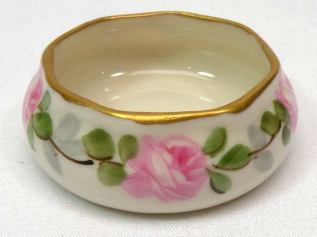 6 BELLEEK WILLETS Salts Salt Cellar Hand Painted O BOX