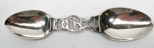 Antique Sterling Silver Folding Medicine Spoon w/ Case
