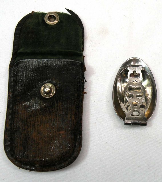 Antique Sterling Silver Folding Medicine Spoon w/ Case
