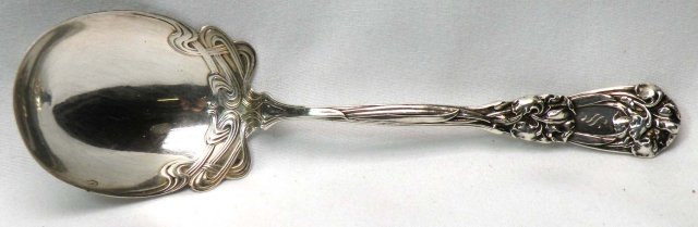 Art Nouveau DURGIN Sterling Berry Casserole Spoon IRIS