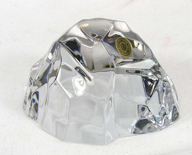 Signed VAL ST LAMBERT Stone Rock Paperweight w/ O BOX