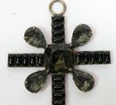 Antique Victorian Black SMOKY TOPAZ Cross