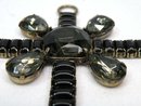 Antique Victorian Black SMOKY TOPAZ Cross