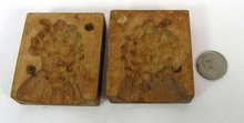 Antique Wood 2 Pc. Candy Mold Grapes Made In Germany