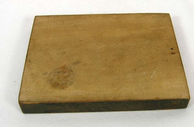 Antique Wood Butter Mold Stamp Rabbit Bird Flower
