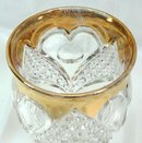 EAPG HEART WITH THUMBPRINT Goblet w/ Gold Trim