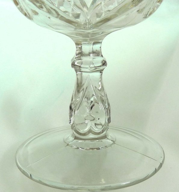EAPG HEART WITH THUMBPRINT Goblet w/ Gold Trim