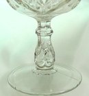 EAPG HEART WITH THUMBPRINT Goblet w/ Gold Trim