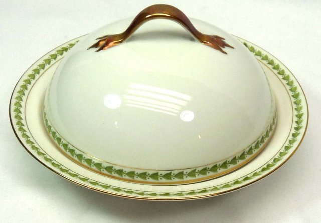 T & V LIMOGES Pattern 5856 Cov Butter Dish w/ Ice Tray