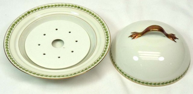 T & V LIMOGES Pattern 5856 Cov Butter Dish w/ Ice Tray