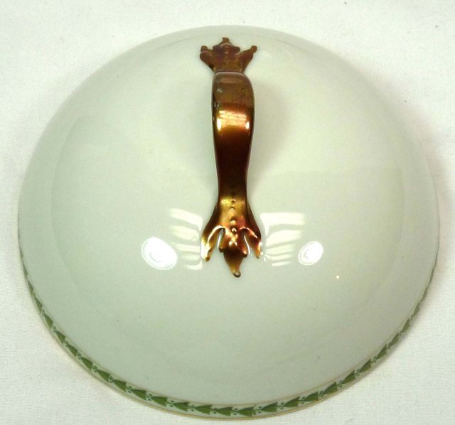 T & V LIMOGES Pattern 5856 Cov Butter Dish w/ Ice Tray