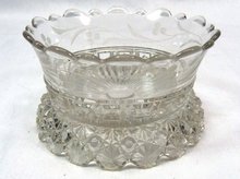 EAPG Berry Bowl STARRED BLOCK w/ Etching c. 1896