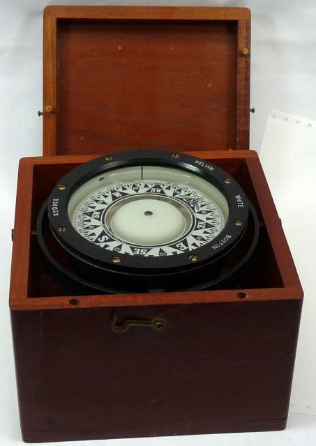 KELVIN WILFRID WHITE Box Ship Compass Nautical