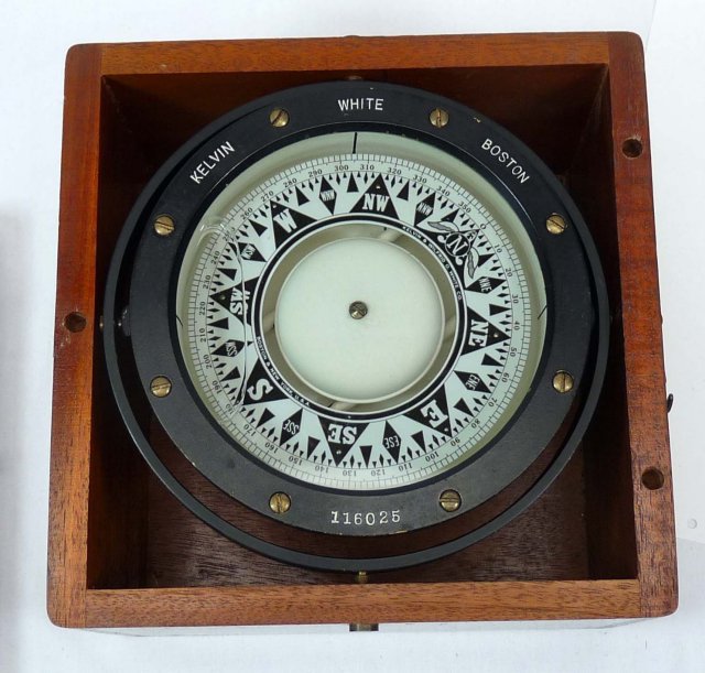 KELVIN WILFRID WHITE Box Ship Compass Nautical