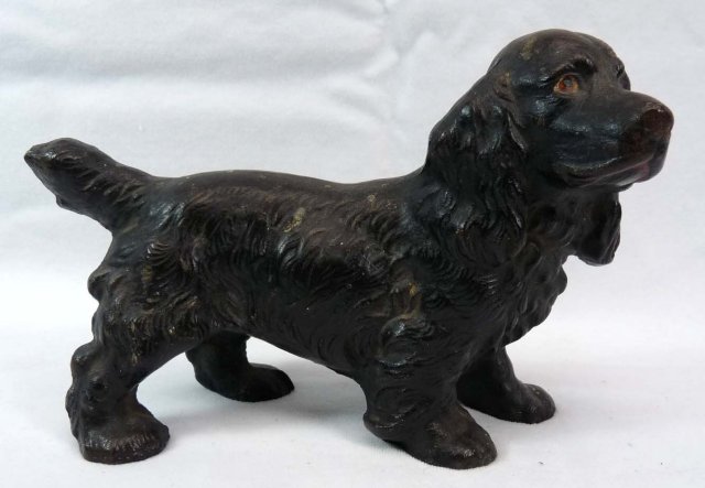 HUBLEY Cast Iron BLACK COCKER SPANIEL Dog Doorstop