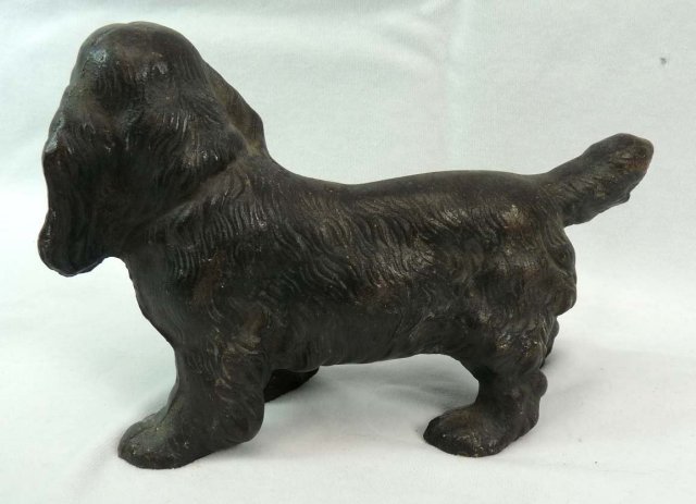 HUBLEY Cast Iron BLACK COCKER SPANIEL Dog Doorstop