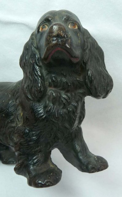 HUBLEY Cast Iron BLACK COCKER SPANIEL Dog Doorstop