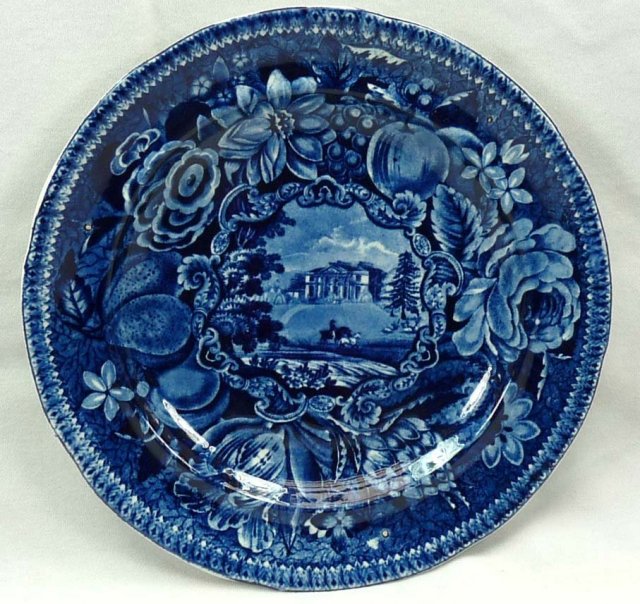 Dark Blue R. HALL'S Select Views PAINS HILL Plate Transferware