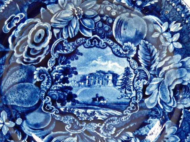 Dark Blue R. HALL'S Select Views PAINS HILL Plate Transferware