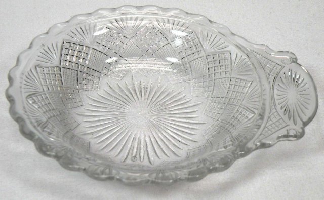 6 PORTLAND EAPG Handled Sauce Dish DIAMOND and SUNBURST