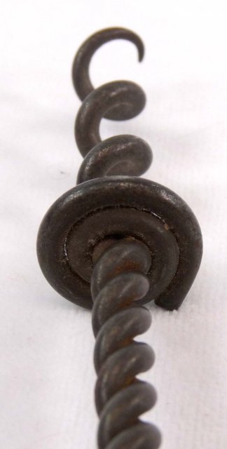 Antique CORKSCREW w/ Turned Wood Handle, Twisted Wire