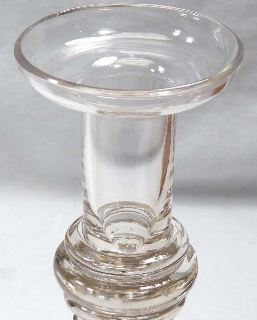 RARE Antique Pair BOSTON & SANDWICH Glass Candlesticks1