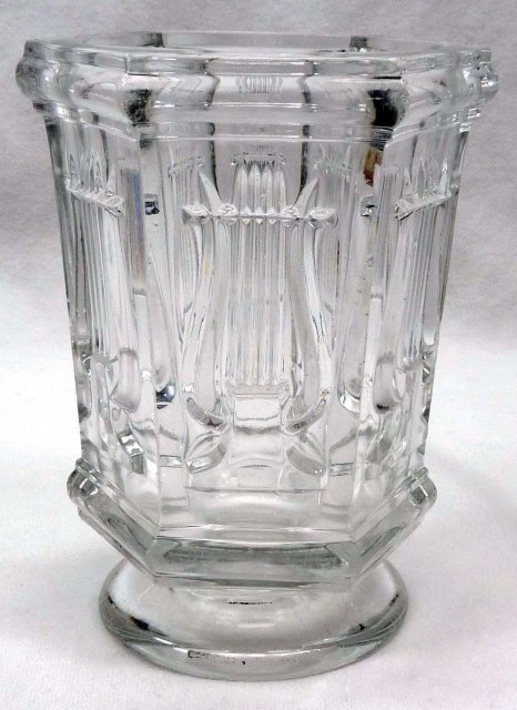 BOSTON & SANDWICH Glass Lyre Harp Spill Spooner FLINT